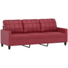 Sofa Sofos komplektas su pagalvėlėmis, 2 dalių, vyno, dirbtinė oda