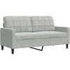 Sofa Sofos komplektas su pagalvėlėmis, 3 dalių, pilkas, aksomas