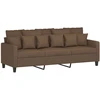 Sofa Sofos komplektas su pagalvėlėmis, 3 dalių, rudas, audinys