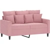 Sofa Sofos komplektas su pagalvėlėmis, 3 dalių, rožinis, aksomas