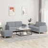 Sofa Sofos komplektas su pagalvėlėmis, 3 dalių, pilkas, audinys