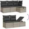 Sofa Sofos komplektas su pagalvėlėmis, 5 dalių, pilkas, poliratanas