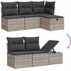 Sofa Sofos komplektas su pagalvėlėmis, 5 dalių, pilkas, poliratanas