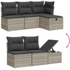 Sofa Sofos komplektas su pagalvėlėmis, 6 dalių, pilkas, poliratanas