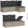 Sofa Sofos komplektas su pagalvėlėmis, 6 dalių, pilkas, poliratanas
