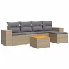 Sofa Sofos komplektas su pagalvėlėmis, 6 dalių, smėlio, poliratanas