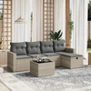 Lauko baldų komplektas Sofos komplektas su pagalvėlėmis, 6 dalių, pilkas, poliratanas