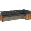 Lauko baldų komplektas Sofos komplektas su pagalvėlėmis, 6 dalių, pilkas, poliratanas