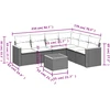 Lauko baldų komplektas Sofos komplektas su pagalvėlėmis, 7 dalių, smėlio, poliratanas