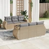 Sofa Sofos komplektas su pagalvėlėmis, 7 dalių, smėlio, poliratanas