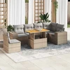 Sofa Sofos komplektas su pagalvėlėmis, 7 dalių, smėlio, poliratanas