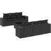 Sofa Sofos komplektas su pagalvėlėmis, 7 dalių, juodas, poliratanas