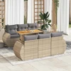 Sofa Sofos komplektas su pagalvėlėmis, 7 dalių, smėlio, poliratanas