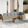 Sofa Sofos komplektas su pagalvėlėmis, 7 dalių, smėlio, poliratanas