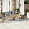 Sofa Sofos komplektas su pagalvėlėmis, 7 dalių, smėlio, poliratanas