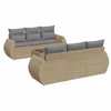 Sofa Sofos komplektas su pagalvėlėmis, 7 dalių, smėlio, poliratanas