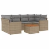 Sofa Sofos komplektas su pagalvėlėmis, 7 dalių, smėlio, poliratanas