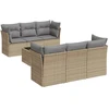 Sofa Sofos komplektas su pagalvėlėmis, 7 dalių, smėlio, poliratanas