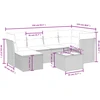 Lauko baldų komplektas Sofos komplektas su pagalvėlėmis, 7 dalių, juodas, poliratanas