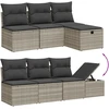 Sofa Sofos komplektas su pagalvėlėmis, 7 dalių, pilkas, poliratanas