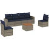 Sofos komplektas su pagalvėlėmis, 7 dalių, pilkas, poliratanas