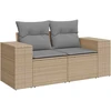 Sofa Sofos komplektas su pagalvėlėmis, 7 dalių, smėlio, poliratanas