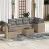 Sofa Sofos komplektas su pagalvėlėmis, 7 dalių, smėlio, poliratanas