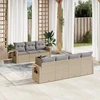Sofa Sofos komplektas su pagalvėlėmis, 8 dalių, smėlio, poliratanas