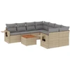 Sofa Sofos komplektas su pagalvėlėmis, 9 dalių, smėlio, poliratanas
