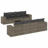 Sofa Sofos komplektas su pagalvėlėmis, 9 dalių, pilkas, poliratanas
