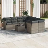 Sofa Sofos komplektas su pagalvėlėmis, 9 dalių, pilkas, poliratanas