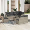 Sofa Sofos komplektas su pagalvėlėmis, 9 dalių, pilkas, poliratanas