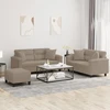 Sofa Sofos komplektas su pagalvėmis, 3 dalių, taupe, audinys