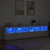 Šoninė spintelė su LED lemputėmis, baltos spalvos, 283x37x67cm