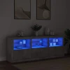Šoninė spintelė su LED lemputėmis, betono pilka, 181,5x37x67cm