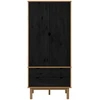 Spinta OTTA Juoda 76,5 x 53 x 172 cm Pušies medienos masyvas