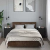 Spintelės prie lovos 2 vnt Juodos 40x31x50cm Mediena ir metalas