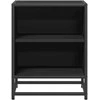 Spintelės prie lovos 2 vnt Juodos 40x31x50cm Mediena ir metalas