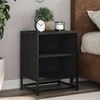 Spintelės prie lovos 2 vnt Juodos 40x31x50cm Mediena ir metalas