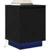 Spintelės prie lovos su LED lemputėmis 2 vnt Juodos 38x34x50 cm