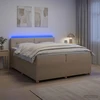 Spyruoklinė lova su čiužiniu Kreminė 200 x 200 cm Audinys