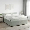 Spyruoklinė lova su čiužiniu Šviesiai pilka 200 x 200 cm