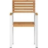 Sodo Kėdė 4 pcs Standus teisinis medis ir nerūdijantis plienas