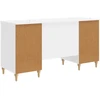 Stalas Blizgus baltas 142,5 x 50 x 75 cm Apdirbta mediena
