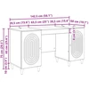 Stalas Blizgus baltas 142,5 x 50 x 75 cm Apdirbta mediena