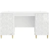 Stalas Itin blizgi balta 142,5 x 50 x 75 cm Apdirbta mediena