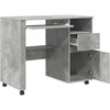 Stalas su ratais Betono pilka 91 x 50 x 77 cm Apdirbta mediena