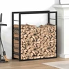 Stovas malkoms, matinės juodos spalvos, 80x28x86cm, plienas