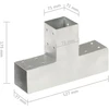 Stulpo sujungimas, 71x71mm, galvanizuotas metalas, T formos