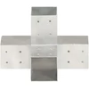 Stulpų sujungimai, 4vnt., 81x81mm, metalas, X formos